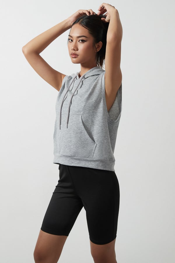 Áo hoodies suông thun không tay