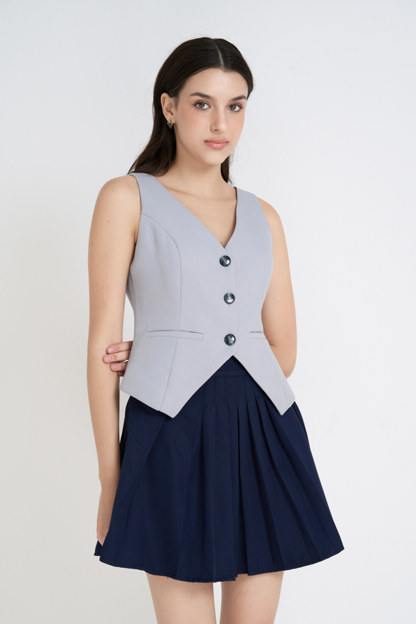 Chân váy mini xếp ly kiểu cotton mịn