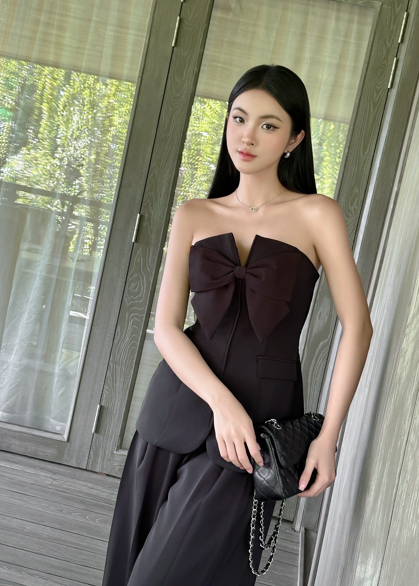 Set áo cúp ngực quần ống suông