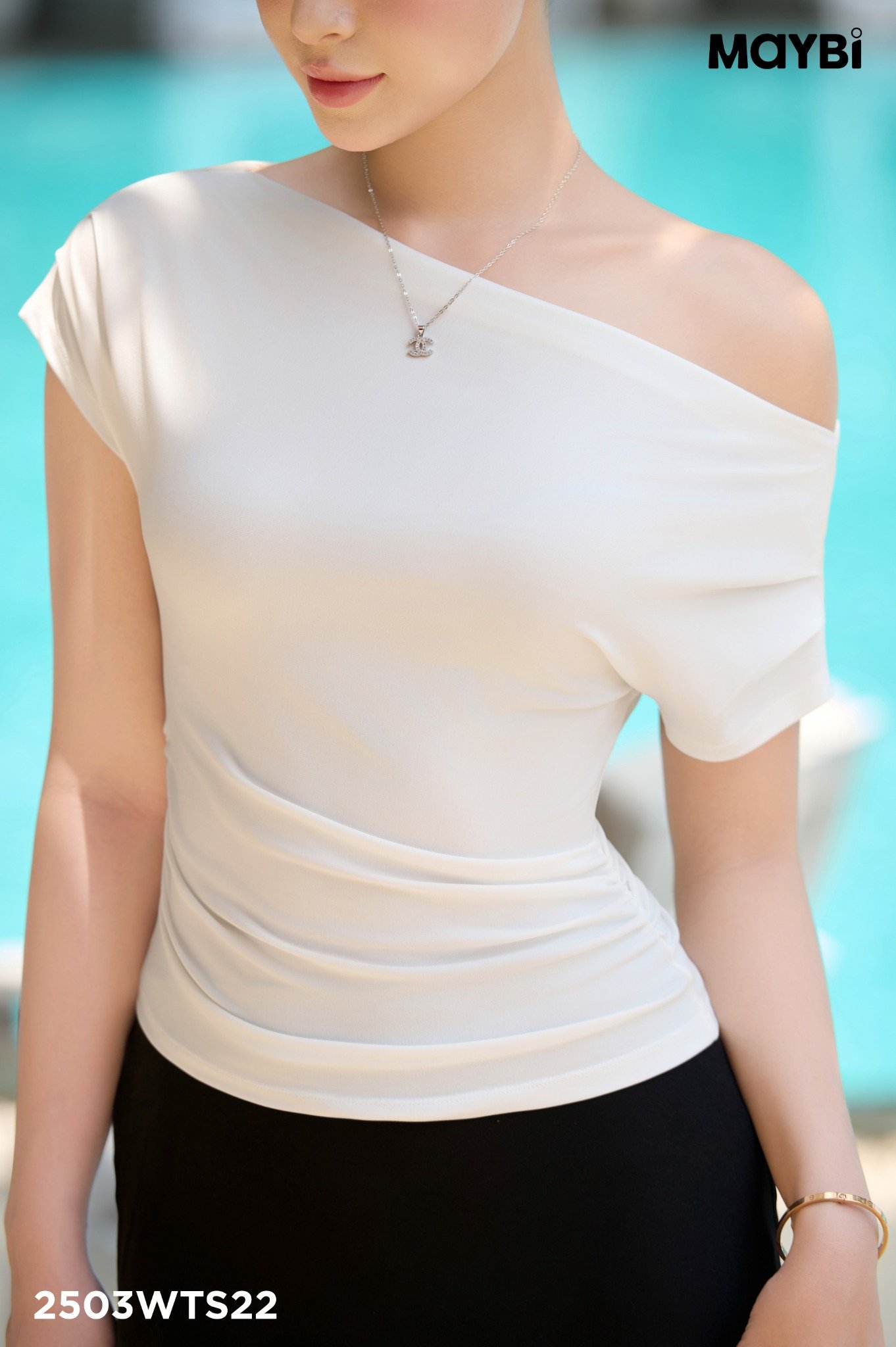 Áo ôm thun tăm trễ vai