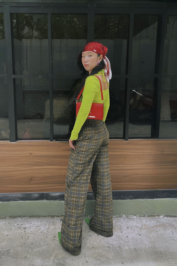 Quần dài ống rộng ticke caro