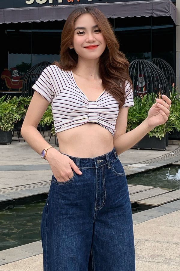 Áo thun croptop kiểu nơ