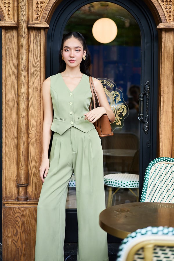 Áo gile cotton chéo