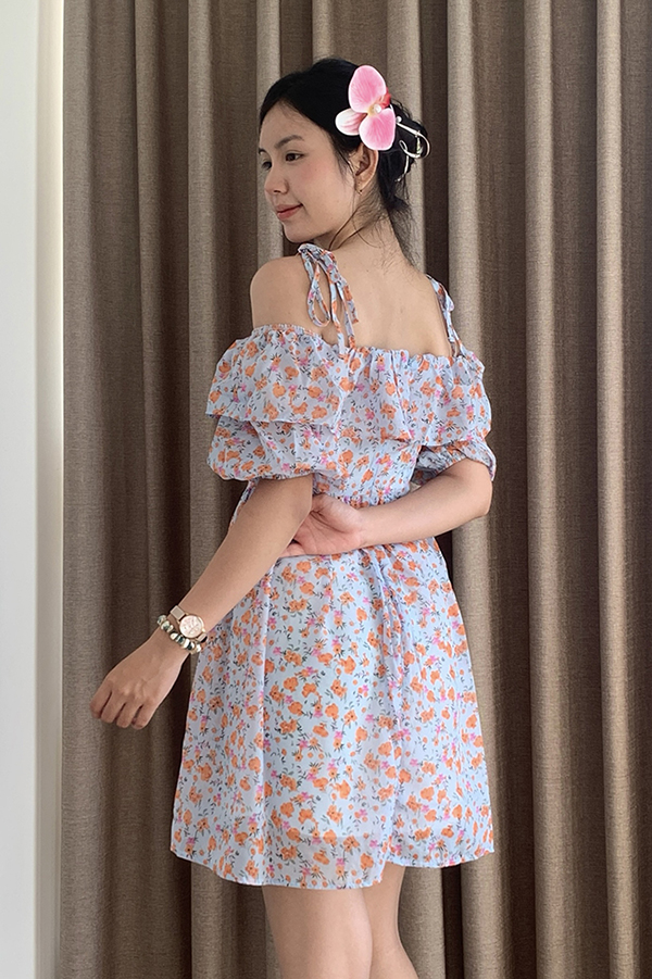 Đầm xòe voan hoa nhí