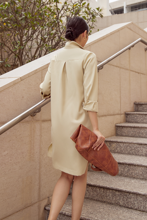 Đầm sơ mi suông lụa cotton