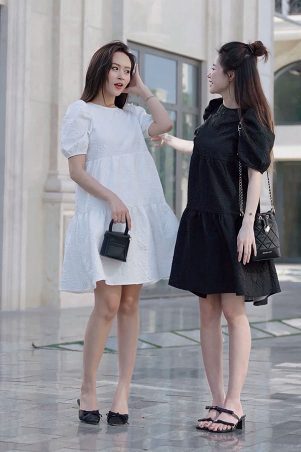 Đầm baby doll xốp hoa