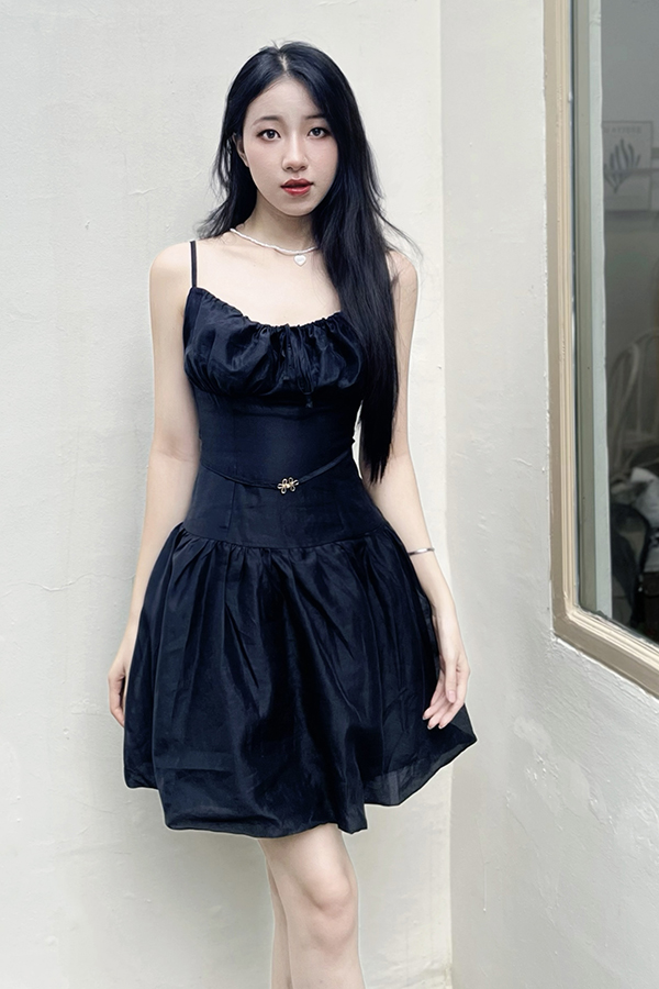 Đầm bí tơ queen phối nhún