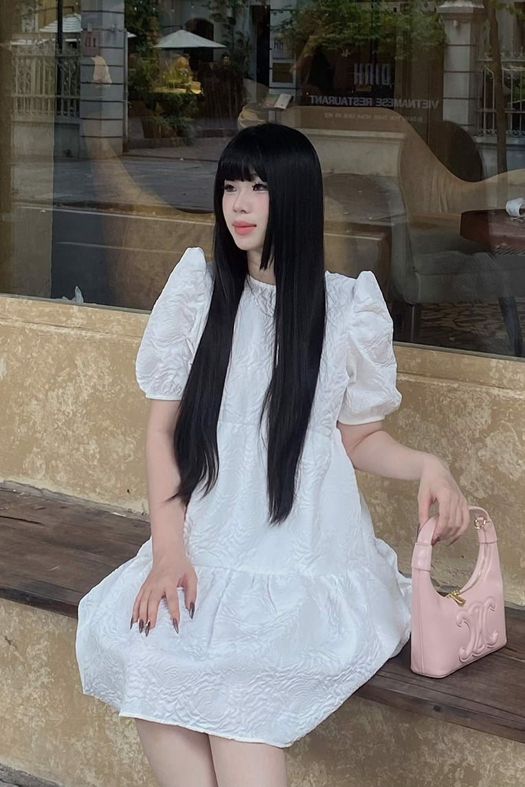 Đầm baby doll xốp hoa