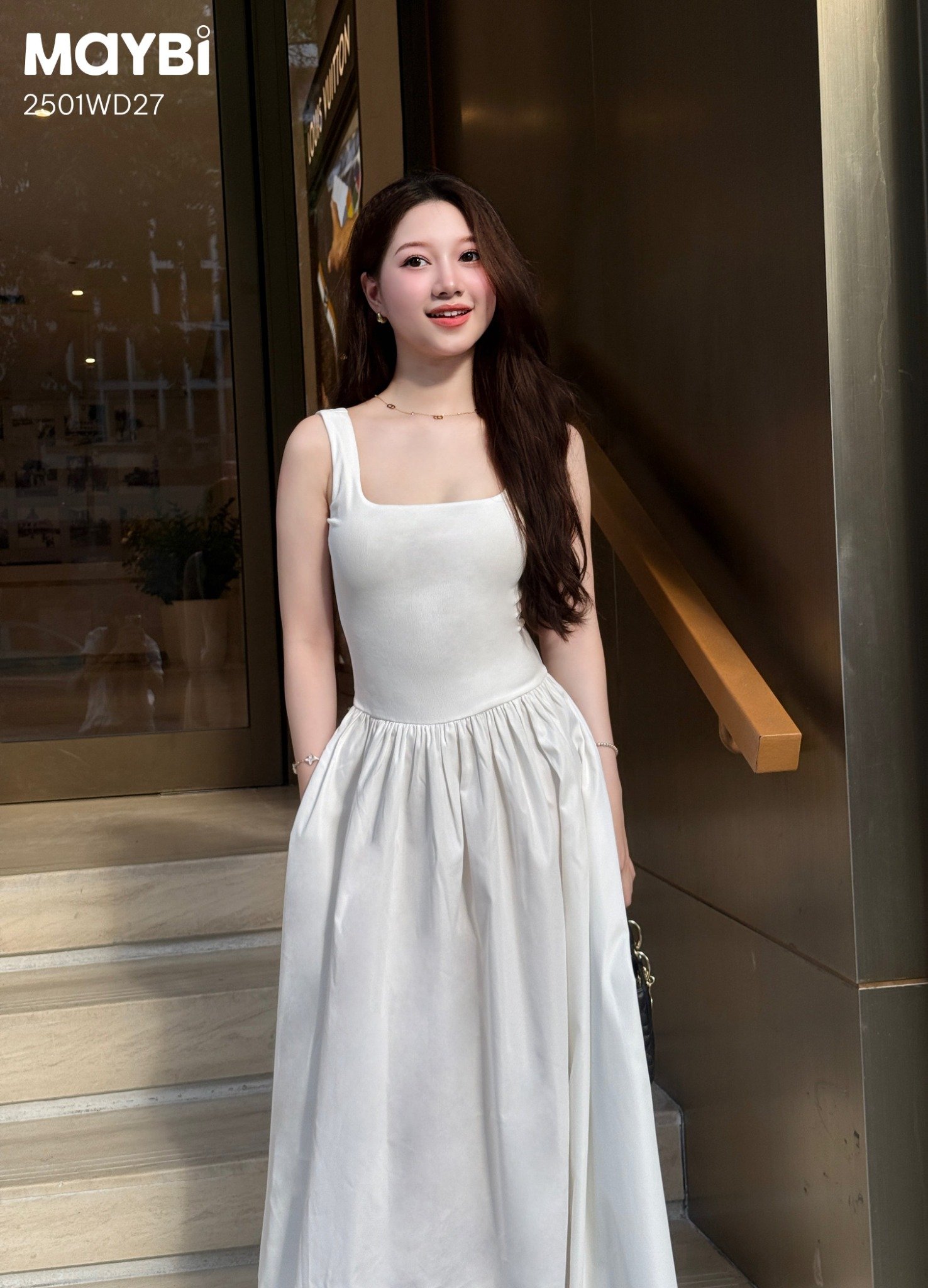 Đầm ôm xòe ba lỗ thun tăm dáng maxi