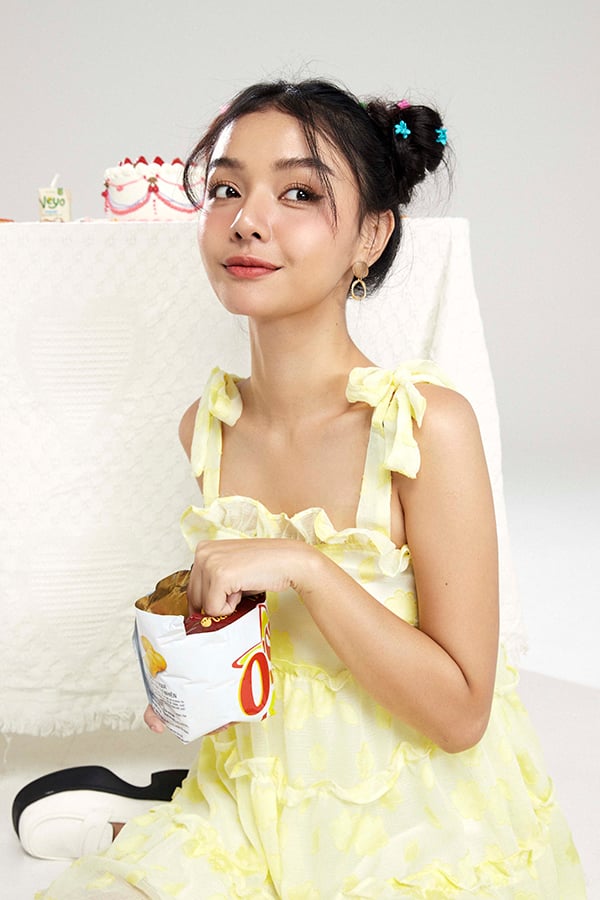 Đầm babydoll voan dệt