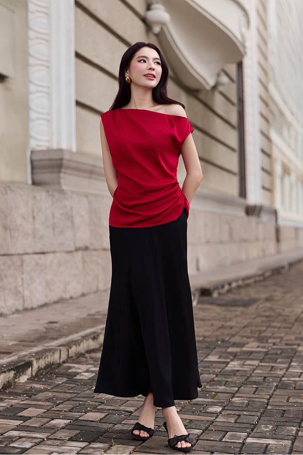 Chân váy lụa Dony