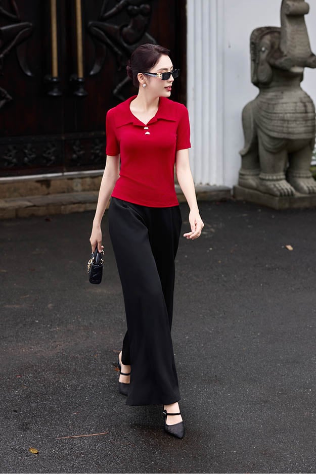 Áo polo ôm thun ướt