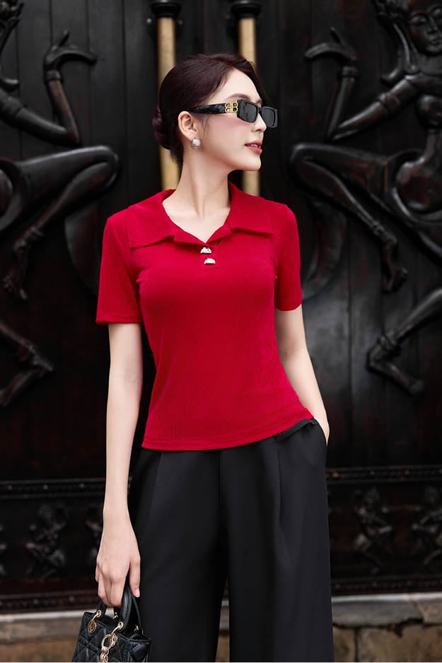 Áo polo ôm thun ướt