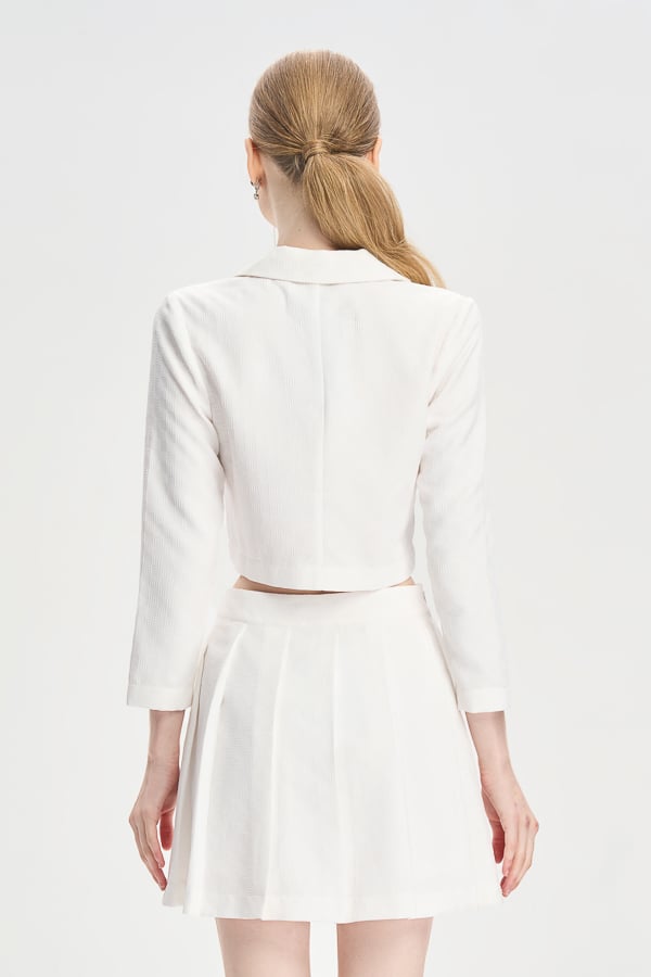 Áo đan-ton suông xốp thái phối nơ trang trí