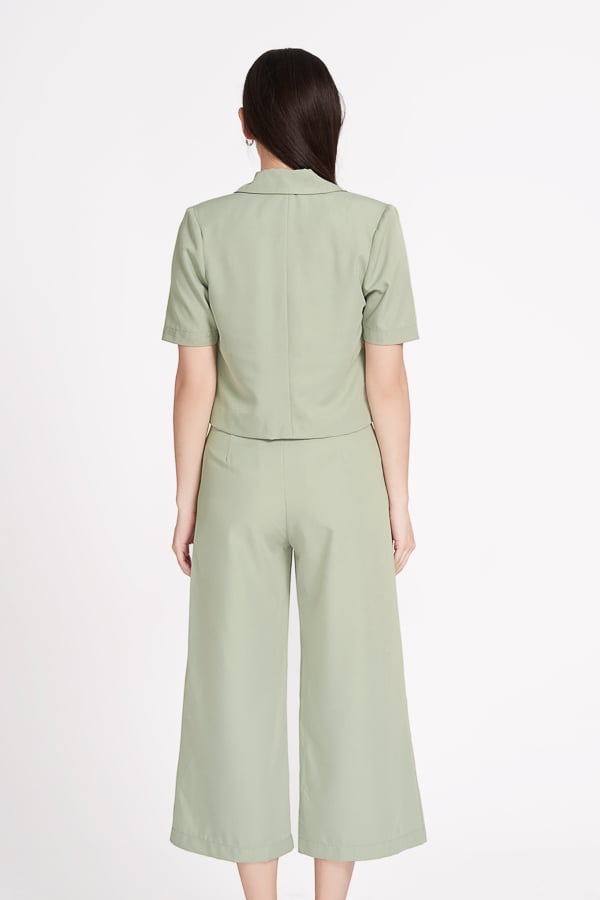 Áo blazer ngắn cotton lạnh